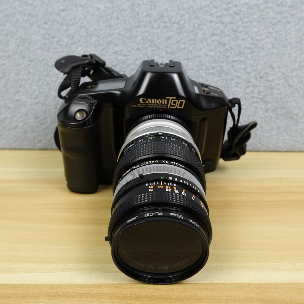 Vintage Canon T90 w/50mm 1.8 FD Lens, Teleconverters and Hoya Polarizer Filter